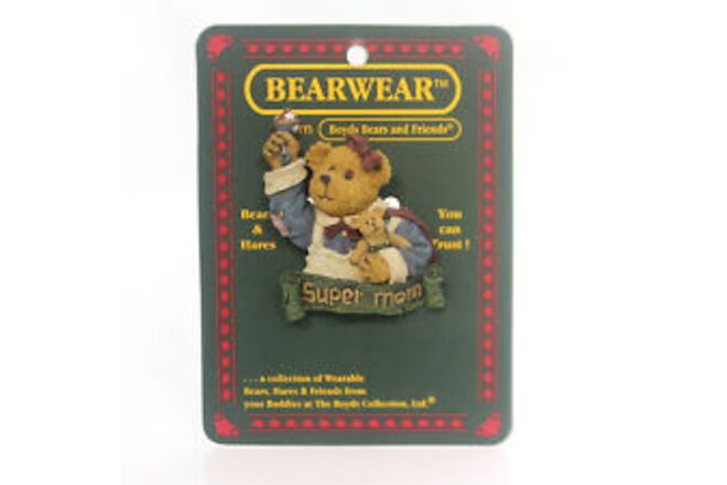 Boyds Bears Resin IMA MOM WITH SWEET PEA PIN Super Mom Baby Rattle 26162