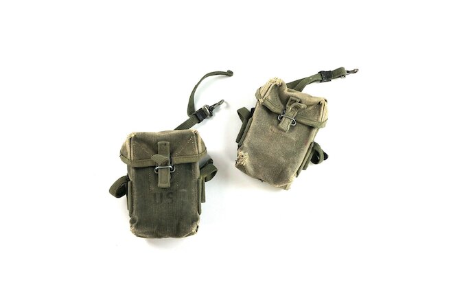 2 Mag Pouches Military Small Arms Ammunition Pouch M56 2nd Pattern ALICE, DEFECT