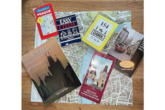 Lot of Vintage Czech/ Prague (Praha) Travel Ephemera - Maps, Books & more