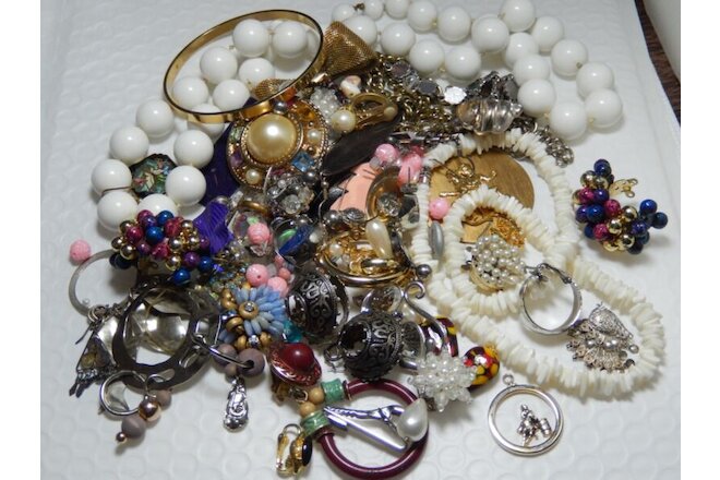 Costume Jewelry Lot For Crafting Over 50 pieces Assortment Sold as is