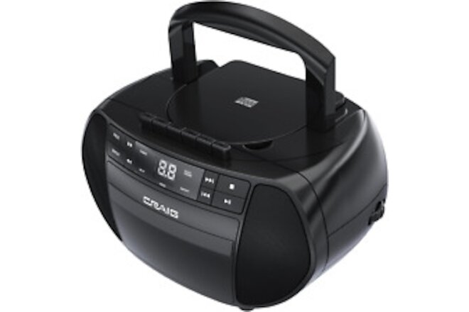 Portable Top-Loading CD Boombox with AM/FM Stereo Radio and Cassette Player/Reco