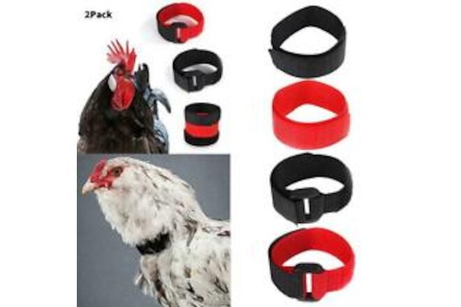 2X Cockerel Rooster Quiet No Crow Anti Noise Band Collar Neck Poultry Y5P1  F1R1