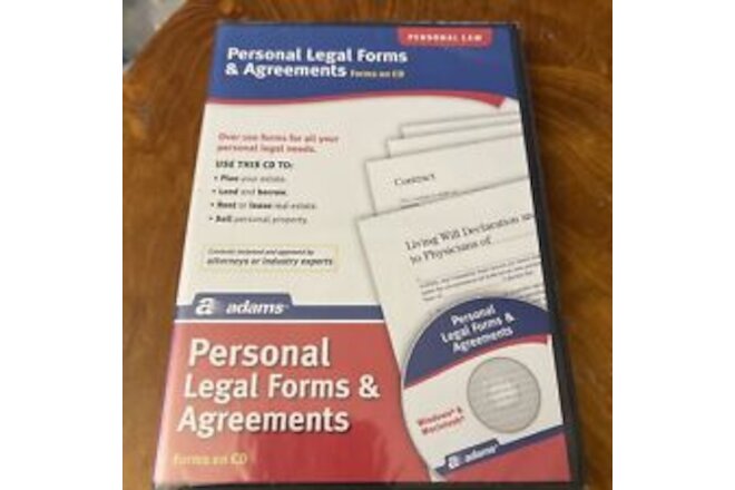 Adams Personal Legal Forms and Agreements on CD