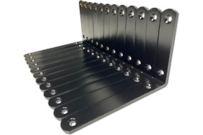 12 Pcs Shelf Bracket,6 Inch Black Heavy Duty Floating Shelves Brackets Metal L W