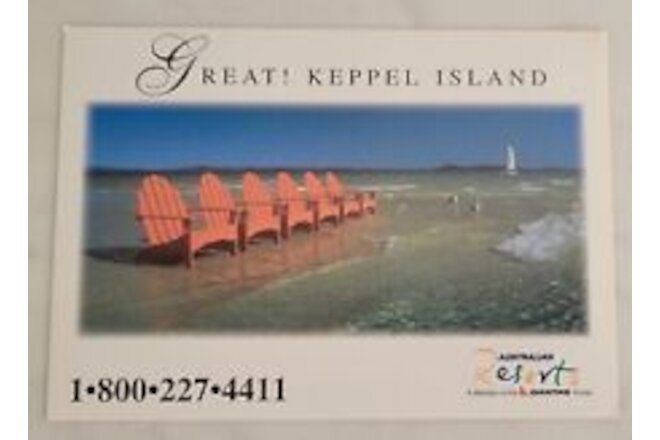 VINTAGE Keppel Island Australian Resorts Postcard Qantas Group Beach