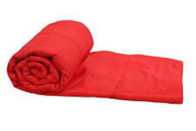 Lightweight Puffy Quilted Outdoor Camping Blanket, Red