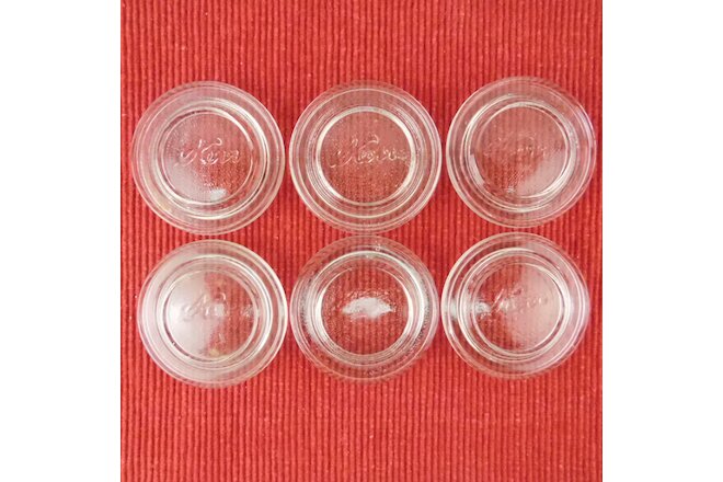 Lot of 6 Vintage Kerr Atlas Clear Glass Canning Jar Lid Inserts 2.5" No Chips