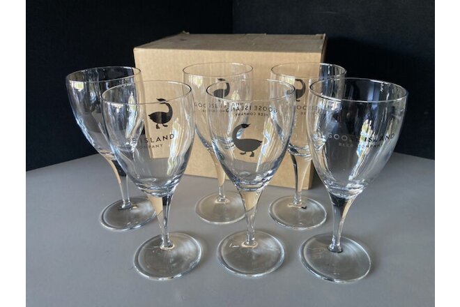 🔥6 New Goose Island Platinum Beer Chalice Bar Glasses Stemware Glass No Tap