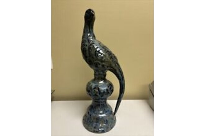 Three hands Corp. bird statue Blue And Cream 17 inches tall