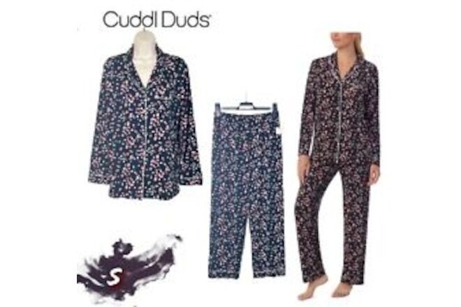 NWT Cuddl Duds Women's S Knit Notch Collar Novelty Printed Pajama Set CD8712860
