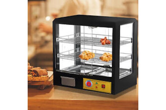 3-Tier Electric Food Warmer Food Display Cabinet Pizza Egg Tart Warmer Cabinet