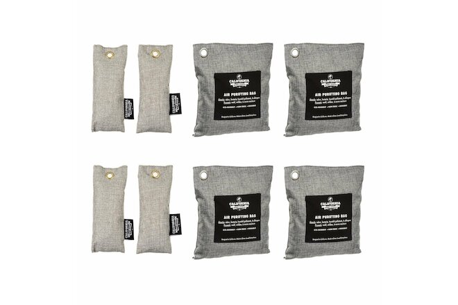 8 Activated Air Purifying Charcoal Bamboo Freshener Deodorizer Dehumidifier Bags