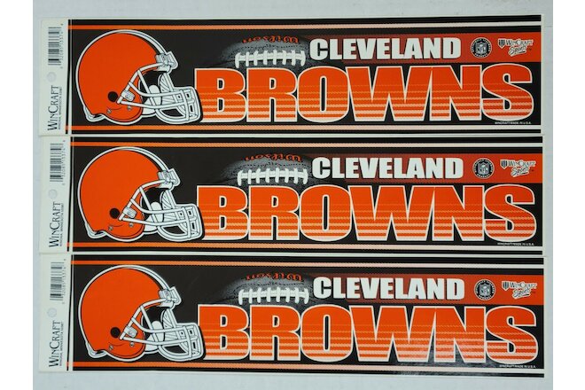 NFL Cleveland Browns Bumper Sticker, New (Lot of 3)