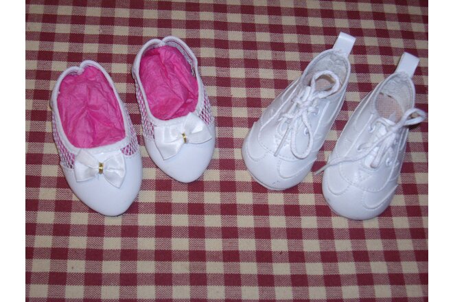 FOR CHARMIN Chatty Cathy 2 Pair of SHOES, WHITE DRESS FLATS & WHITE SNEAKERS NEW