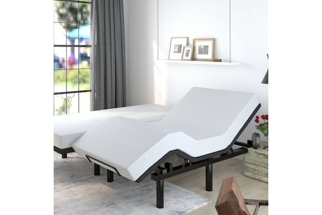 Split King Size Adjustable Bed Base, Motorized Head and Foot Incline, Only Base