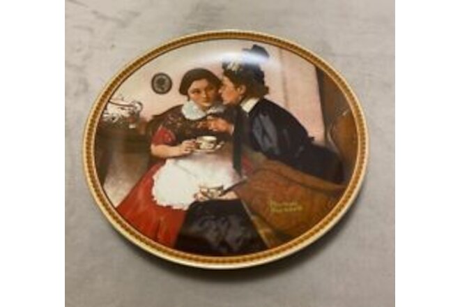 Norman Rockwell "Gossiping In The Alcove" New. With All Documents Plate