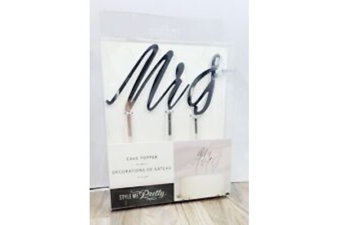 " Mr & " Cake Topper  Silver Acrylic Sign By Style Me Pretty collection New