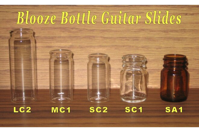 Blooze Bottle Glass Guitar Slides - 5 Slide Sampler - New - Great Tone
