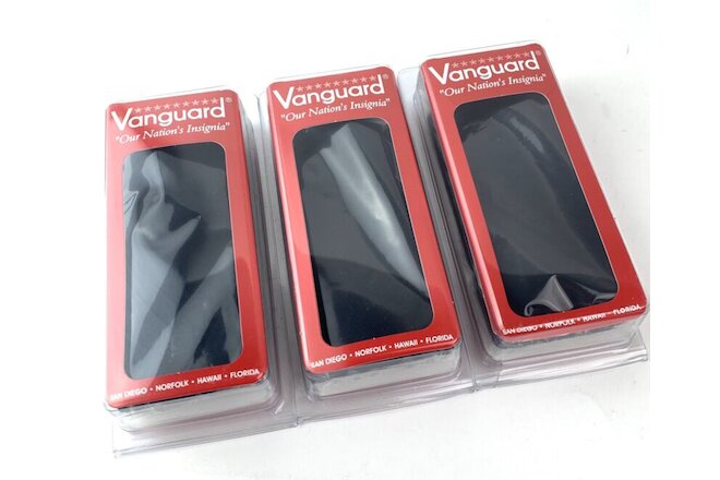 Vanguard Uniform Shoulder Boards Epaulets Plain Black Pin-on Type Hardboards 3pk