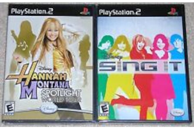 PS2 Game Lot - Hannah Montana Spotlight World Tour (New) Disney SING IT (New)