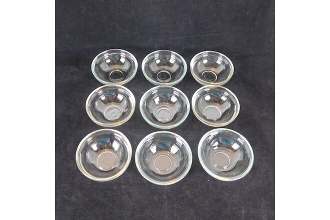 Set of 9 KIG Indonesia Clear Glass 3.5 inch diameter Sauce Dip Prep Bowls Small
