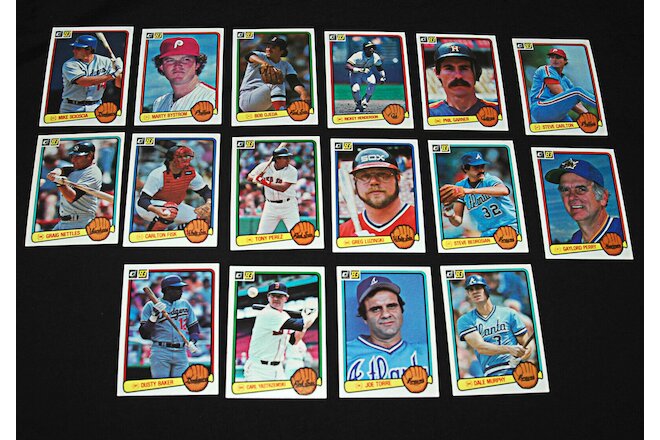 Baseball Card Lot 16 Vintage Assorted 1983 MLB American National League Players