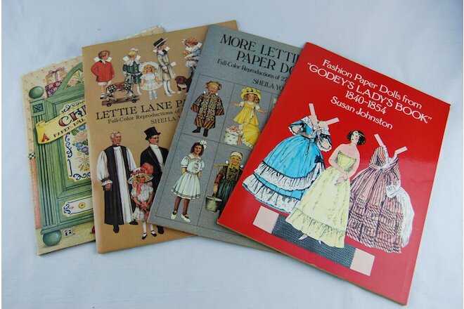 4 Paper Dolls Children Books: More Lettie Lane Antique - Sheila Young Johnston