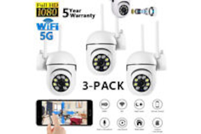 3x Wireless Security Camera System Smart Outdoor 5G Wifi Night Vision Cam 1080P