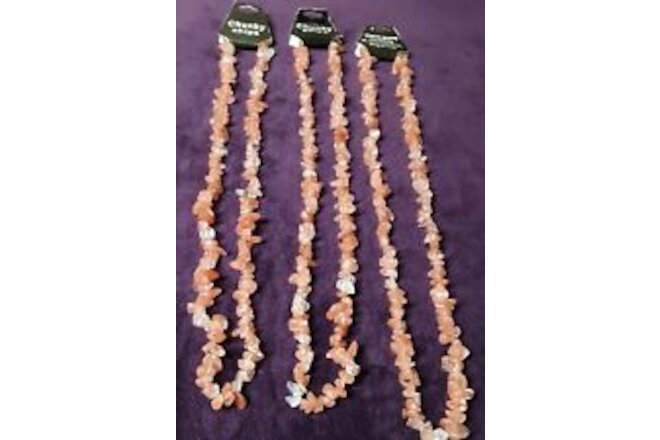 New Chunky Chips: Cherry Quartz Sensitivity strand beads lot of 3