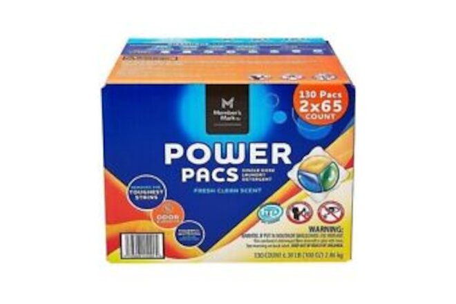 Member's Mark Laundry Detergent Power Pacs, Fresh Clean Scent (130 ct.)..