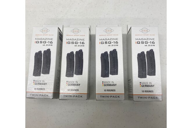 New-Lot of (4) German Sport Group GSG-16 .22LR Twin Pack Magazines $ [8 TOTAL] $