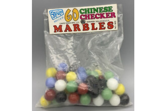 NEW NOS Steven 60 Chinese Checker Marbles #803