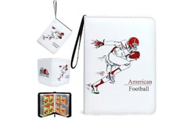 Football Cards Binder 4-Pocket, NFL 400 Pockets Football Trading Card Binder,...