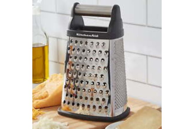 Stainless Steel Box Grater in Black Handle, Dishwasher Safe