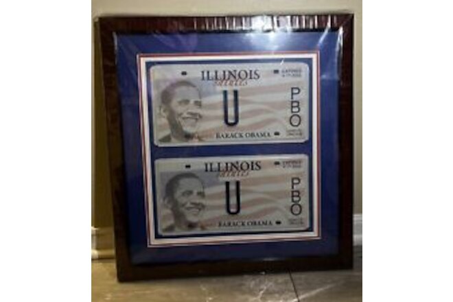 Barack Obama Memorial Union License Plates- Glass framed & Sealed