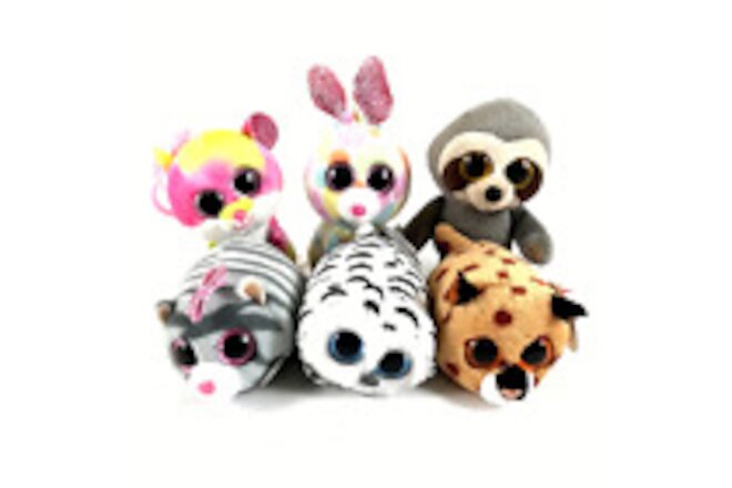 Ty Beanie Babies Teeny Boos Plush Stuffed Animals Toys Big Glitter Eyes (6 Pcs)