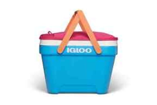 Igloo 25 qt. Picnic Basket Cooler, Pink and Blue