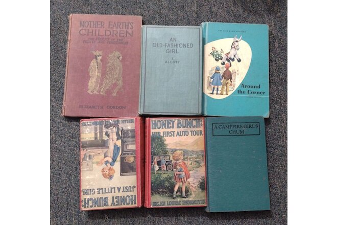 Lot of 6 Vintage Childrens Books Honey Bunch Ginn Reader Louisa May Alcott Campf