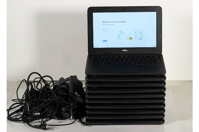 Lot of 10 - Dell Chromebook 11 3180 11.6" Celeron N3060 4GB RAM 16GB SSD Charger