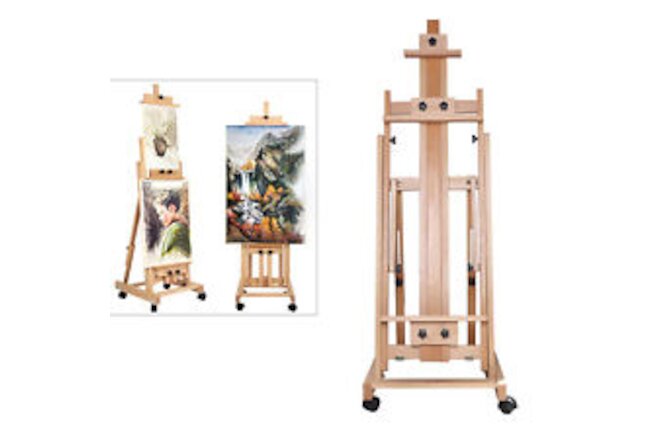 56 to 91" Adjustable Large Movable Artist Studio Easel Wooden Art Stand H-Frame