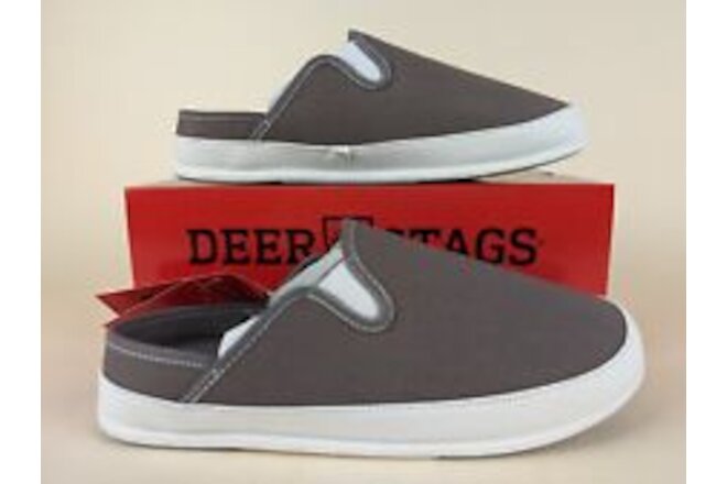 DEER STAGS Slippers Mens 10 Womens 12 M Slipperooz Spike Grey Canvas Shoes NWB