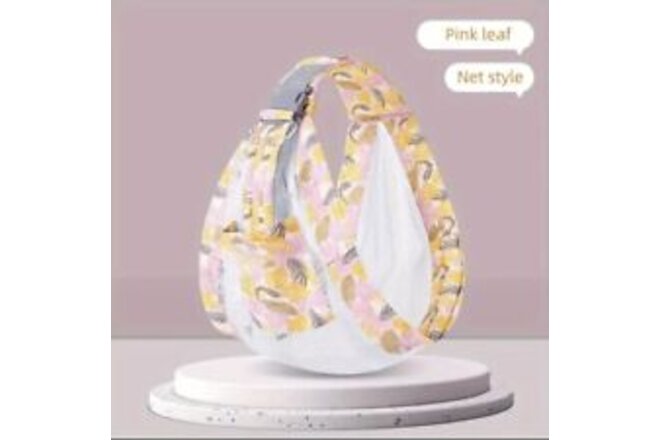 One Shoulder Hammock Baby Carrier, Pink Leaf, Breathable Net Mesh, Newborn
