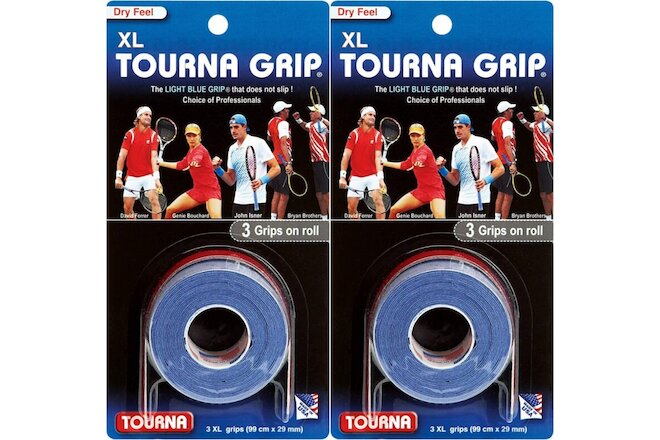 Tourna Grip 3 XL Grips, 99 cm x 29 mm - Blue (2-Pack)