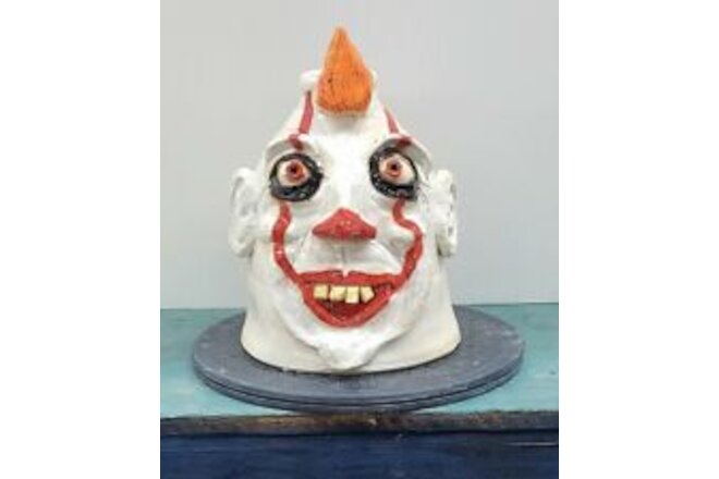 Southern Folk Art Pennywise  Face Jug By Melissa Herman