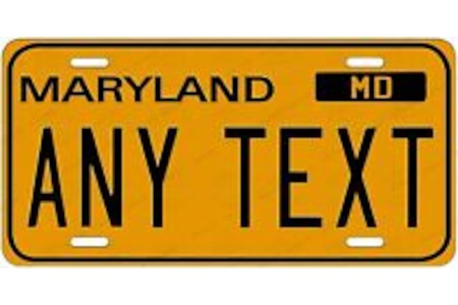 MARYLAND Gold License Plate Novelty Personalized w/ Any Text for Auto ATV Bike