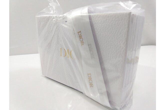 Lot Of 10 DIOR Designer White Pebble Textured Gift Bag's With Ribbon 8" Wide NEW