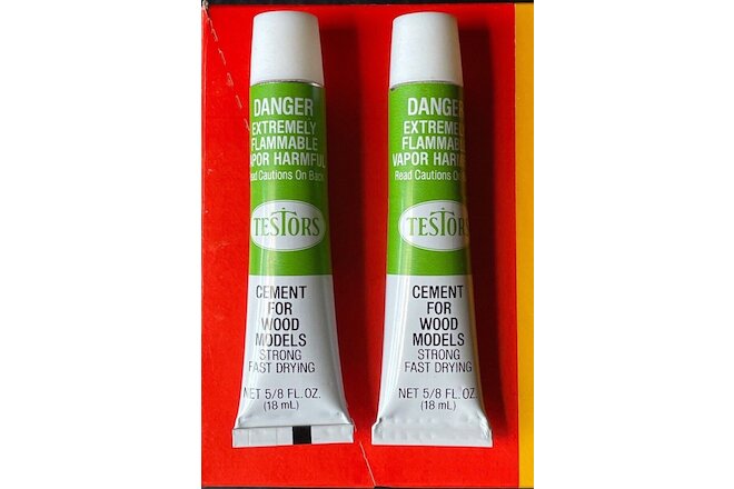 TESTORS CEMENT WOOD MODELS 5/8 OZ TUBES 3505 craft glue hobby airplane x strong