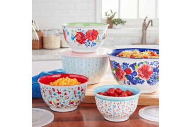 Melamine Mixing Bowl Set, 10 Pieces, Heritage Floral