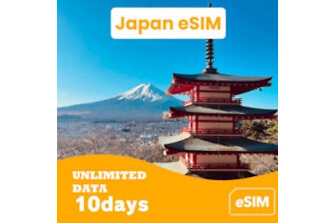 Japan Travel eSim QR CODE, Data only | 10 days unlimited data