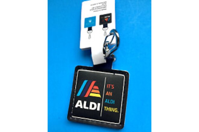 Aldi Quarter Keeper 'It's An Aldi Thing' Keychain, Sky Blue Back